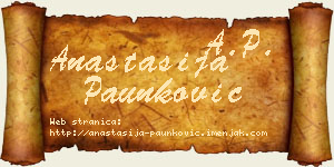 Anastasija Paunković vizit kartica